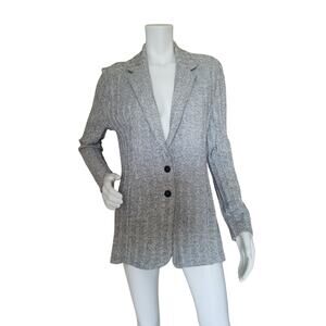 St John Collection Women’s Knit Blazer Cardigan Jacket Heather Gray Size 6